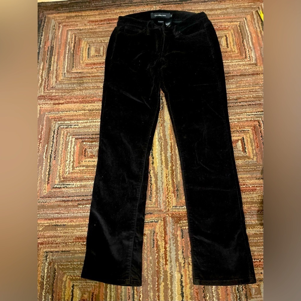 Calvin klein Jeans soft velveteen Straight Pants Velvet Black Size 4